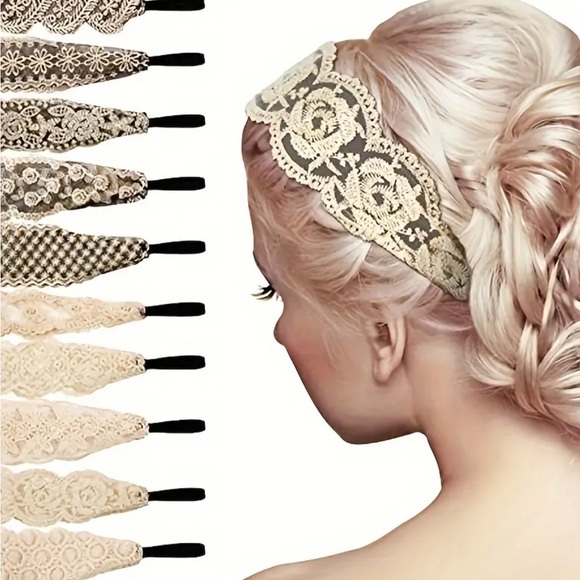 Lace Headband Set ~ 7 Pieces - Picture 3 of 3